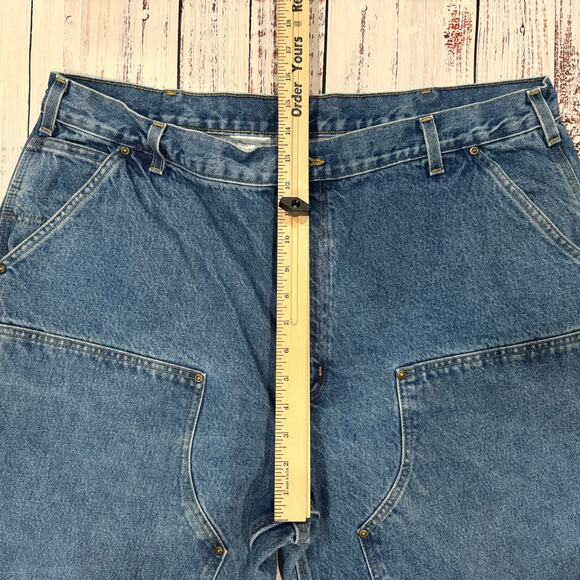Carhartt B73-DST Double Knee Jeans 42x30 Loose Fit Workwear Carpenter Denim - Picture 4 of 7
